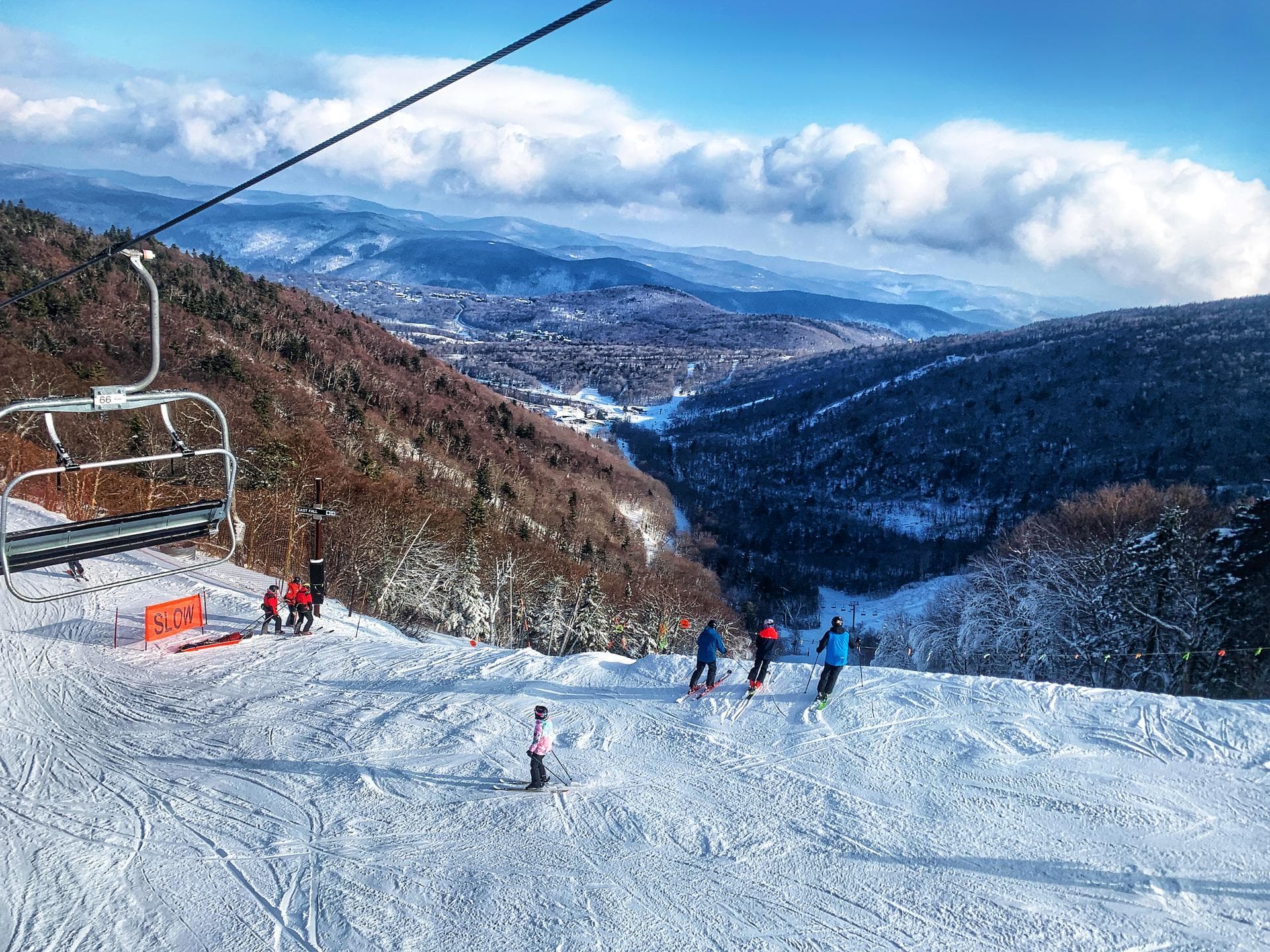 Epic ski slopes with mountain vista